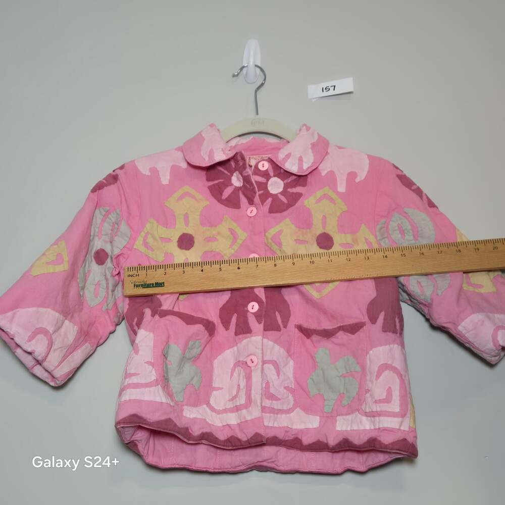 Cornelloki Girls Pink Applique Cotton Jacket - Picture 5 of 6